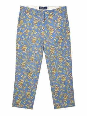 Vtg Polo Ralph Lauren Floral Chino Pants Women Sz 12 Large Whimsigoth Boho